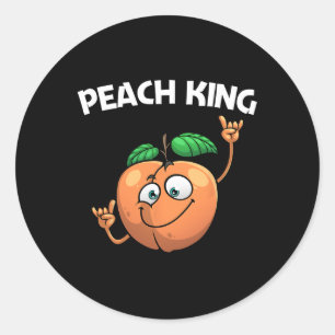 Sticker Rond Drôle Pêche Pour Hommes Papa Danser Pêche Fruit Am