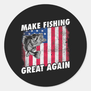 Sticker Rond Drôle pêche Trump cadeaux