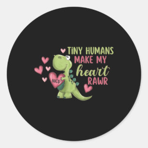 Sticker Rond Drôle Petit Humain Fais Mon Cœur Rawr Nicu Saint-V