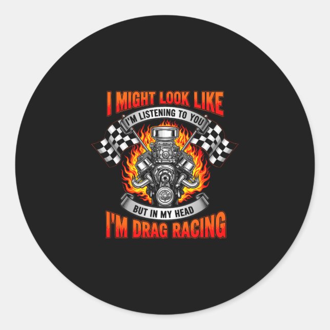 Sticker Rond Drôle peut sembler que j'écoute ce que vous dites  (Devant)