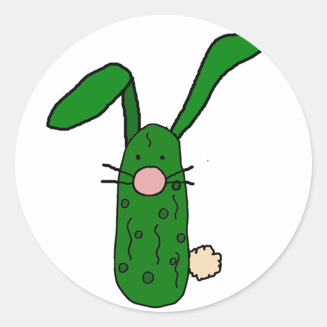Sticker Rond Drôle Pickle Bunny Rabbit Art (Devant)
