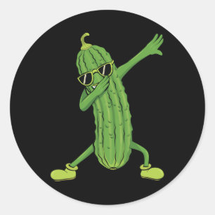 Sticker Rond Drôle Pickle Concomber Dons Par Silentsoularts Dab