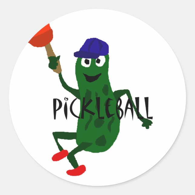 Sticker Rond Drôle Pickleball (Devant)