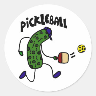 Sticker Rond Drôle Pickleball