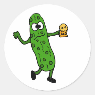 Sticker Rond Drôle Pickled Pickle