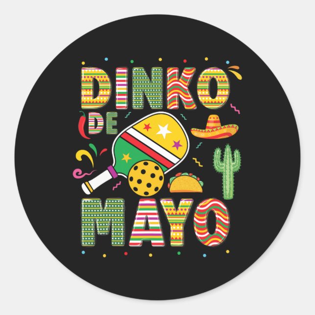 Sticker Rond Drôle Picklell Dinko De Mayo Cinco De Mayo Picklel (Devant)