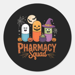 Sticker Rond Drôle pilules Pharmacienne Pharmacienne Squad Cute