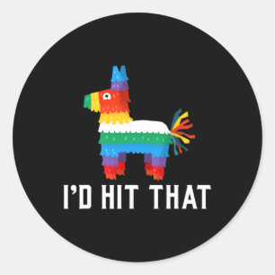 Sticker Rond Drôle Pinata Llama Alpaka Cinco De Mayo Hommes
