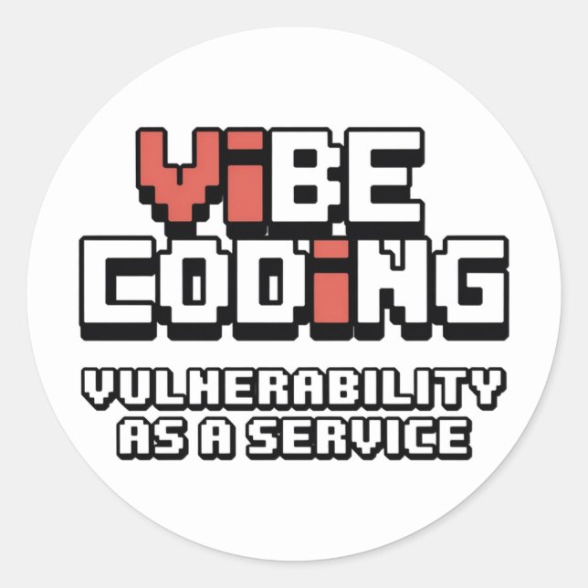 Sticker Rond drôle pixel-art Cybersécurité réseau (Devant)