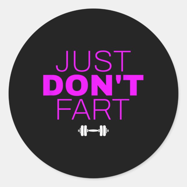 Sticker Rond Drôle Poids Bodybuilding Power Lifting Say (Devant)