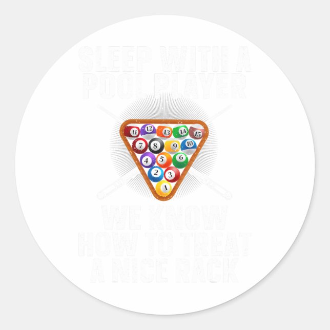 Sticker Rond Drôle Pool Player Conception Pour Hommes Femmes Bi (Devant)