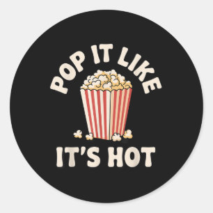 Sticker Rond Drôle Popcorn Art Pour Hommes Femmes Pop Corn Popc