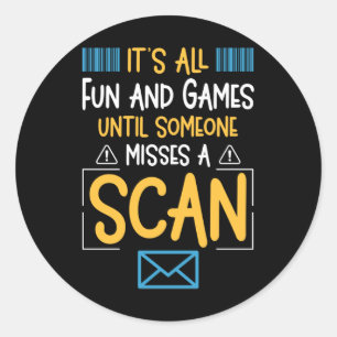 Sticker Rond Drôle Postal Worker