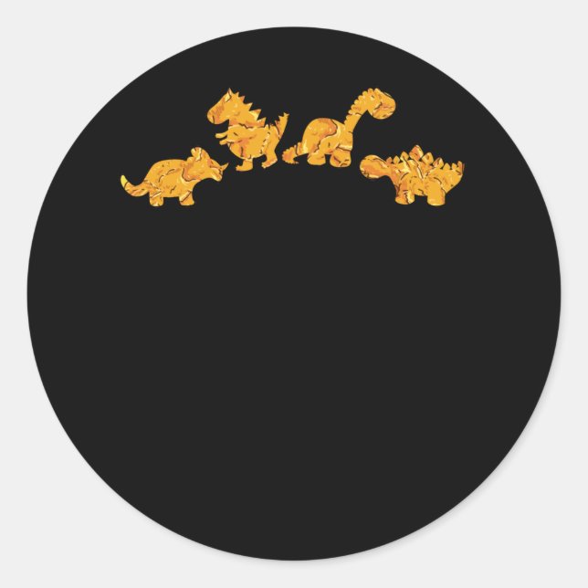 Sticker Rond Drôle Poulet Nuggets Dino Nourriture Dinosaur Amat (Devant)