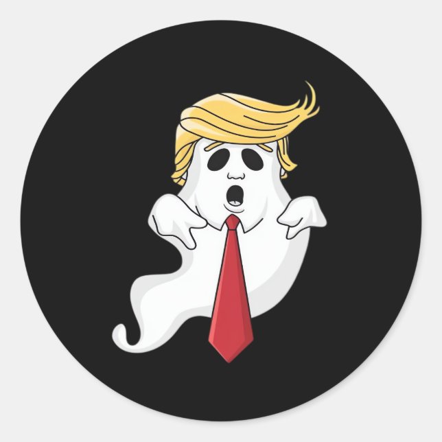 Sticker Rond Drôle Pour Halloween, Donald Costume Classique (Devant)