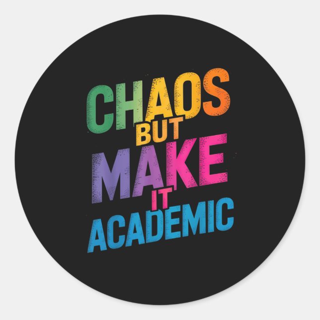 Sticker Rond Drôle Premier Jour De L'École Enseignants Étudiant (Devant)