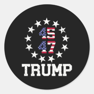 Sticker Rond Drôle président du Qr Trump 4547 Danse Déménagemen