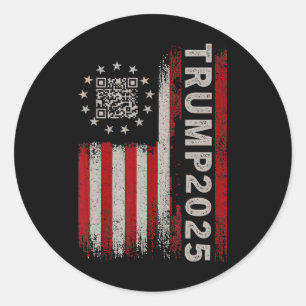 Sticker Rond Drôle président du Qr Trump 4547 Tee Trump Dancing