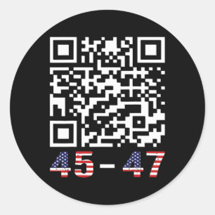 Sticker Rond Drôle président du Qr Trump 45 47 Tee Trump Danser
