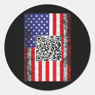 Sticker Rond Drôle président Qr Trump Code Danse