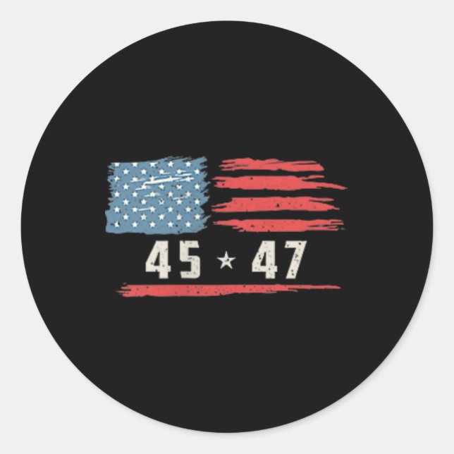 Sticker Rond Drôle président Qr Trump Dance Code 2 Côté (Devant)