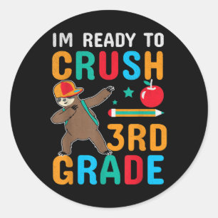 Sticker Rond Drôle Prêt À Écraser 3e Année Cool Paresseux Retou