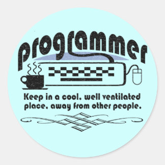 Sticker Rond Drôle Programmeur