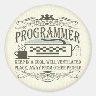 Sticker Rond Drôle Programmeur