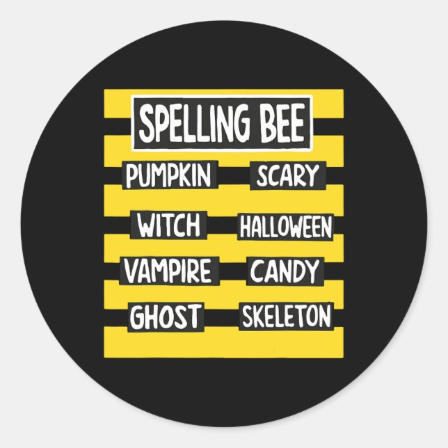 Sticker Rond Drôle Pun Halloween Costume Pour Enseignants Ortho (Devant)