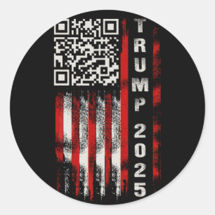 Sticker Rond Drôle Qr Donald Trump Dancing 4745 Code Vidéo