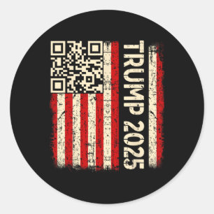 Sticker Rond Drôle Qr Donald Trump Dancing 4745 Code Vidéo