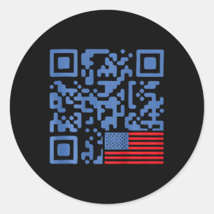 Sticker Rond Drôle Qr Président Trump 4547 Danse Mouvements de