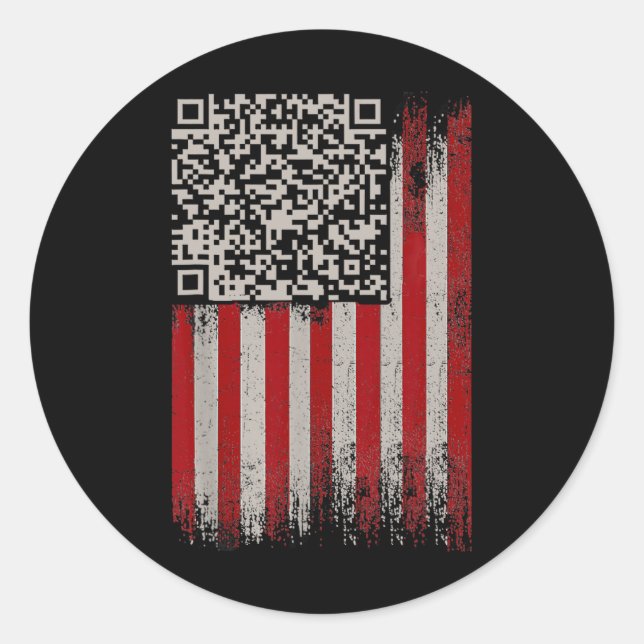 Sticker Rond Drôle Qr Trump Danser Code 1 (Devant)