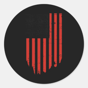 Sticker Rond Drôle Qr Trump Danser Code Danse Rouge Et Blanc