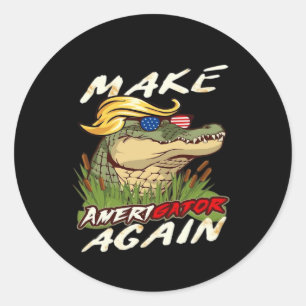 Sticker Rond Drôle Rendre Amerigator Donald Parody Américain