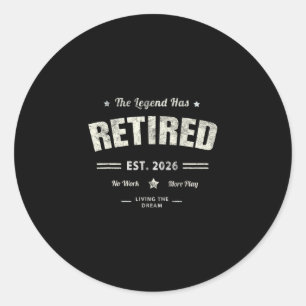 Sticker Rond Drôle Retraité 2026 Bonjour Repos Maman Vacances P
