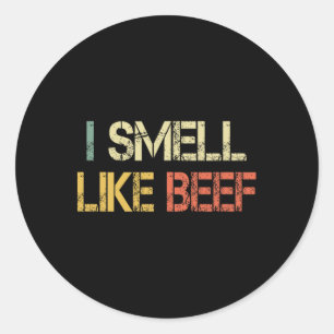 Sticker Rond Drôle Rétro Je Sens Comme Du Boeuf Mème Steak Vian