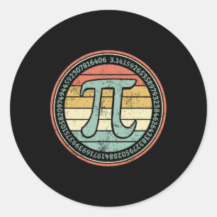Sticker Rond Drôle Retro Pi Day Math Pour Pi Day 3.14 Math Ne