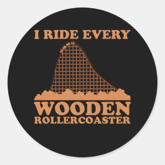 Sticker Rond Drôle Rollercoaster Amusement Park Cadeau