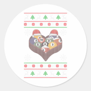 Sticker Rond Drôle Santa Claus Ball Pool Joueur laid Noël