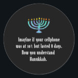 Sticker Rond Drôle Sarcastique Hanoukka Chanukah Citation de té<br><div class="desc">Drôle Sarcastique Hanoukka Chanukah Citation de téléphone portable</div>