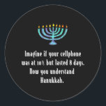 Sticker Rond Drôle Sarcastique Hanoukka Chanukah Citation de té<br><div class="desc">Drôle Sarcastique Hanoukka Chanukah Citation de téléphone portable</div>