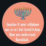 Sticker Rond Drôle Sarcastique Hanoukka Chanukah Citation de té<br><div class="desc">Drôle Sarcastique Hanoukka Chanukah Citation de téléphone portable</div>