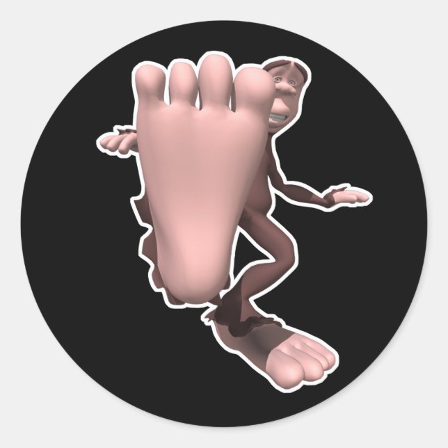 Sticker Rond drôle sasquatch bigfoot (Devant)