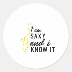 Sticker Rond Drôle Saxophone, Cadeau Saxophone pour saxaphone