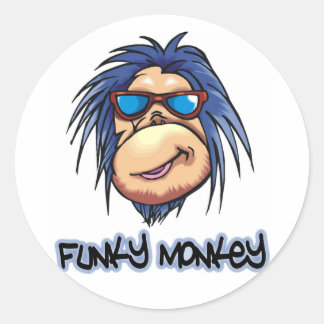 Sticker Rond Drôle singe