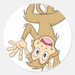 Sticker Rond Drôle singe