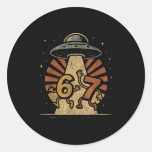 Sticker Rond Drôle Six Sept 67 Mème Internet Mème Ufo Gen Alph