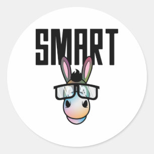 Sticker Rond Drôle Smart Donkey Équitation équitation équitatio