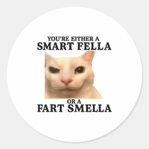 Sticker Rond Drôle Soit T'es Un Mec Intelligent Ou Un Renifleur